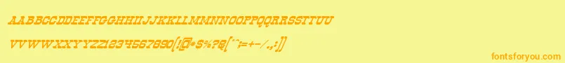 OldwaysItalic Font – Orange Fonts on Yellow Background