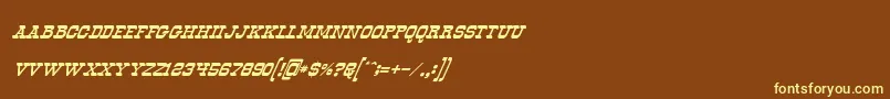 OldwaysItalic Font – Yellow Fonts on Brown Background