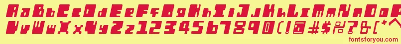 OrtIt Font – Red Fonts on Yellow Background