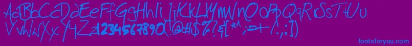 Harrison Font – Blue Fonts on Purple Background