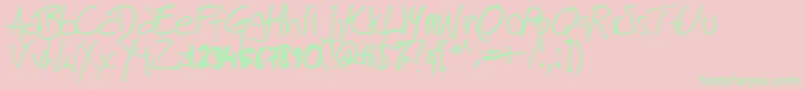 Harrison Font – Green Fonts on Pink Background