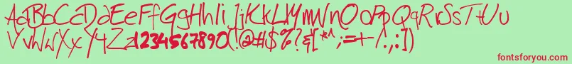 Weitere Informationen zur Harrison-Schriftart Harrison-Schriftart – Rote Schriften auf grünem Hintergrund