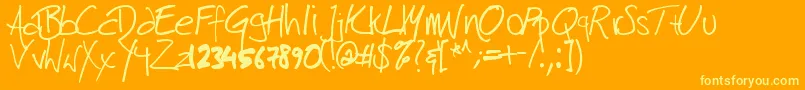 Harrison Font – Yellow Fonts on Orange Background