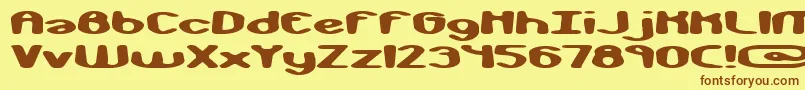 MonkeyPhonicsBrk-fontti – ruskeat fontit keltaisella taustalla