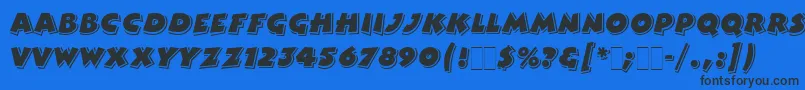 BertramLetPlain Font – Black Fonts on Blue Background