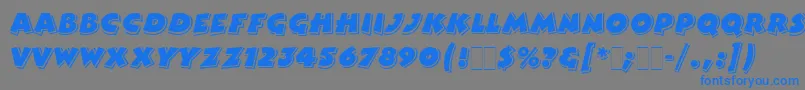 フォントBertramLetPlain – 灰色の背景に青い文字