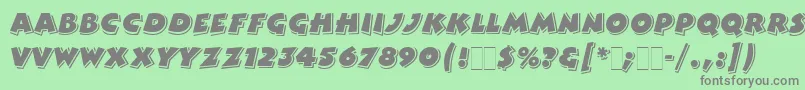 フォントBertramLetPlain – 緑の背景に灰色の文字