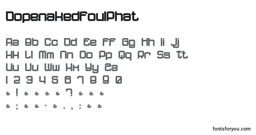 Schriftart DopenakedfoulPhat – Alphabet, Zahlen, spezielle Symbole