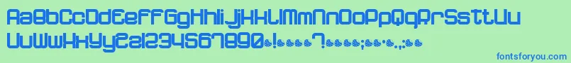 フォントDopenakedfoulPhat – 青い文字は緑の背景です。