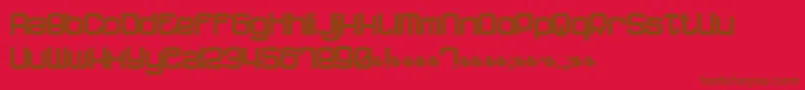 DopenakedfoulPhat-Schriftart – Braune Schriften auf rotem Hintergrund