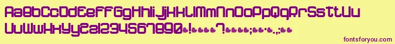 DopenakedfoulPhat Font – Purple Fonts on Yellow Background