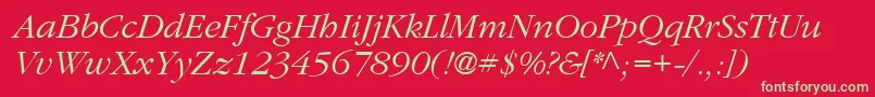 Classita Font – Green Fonts on Red Background