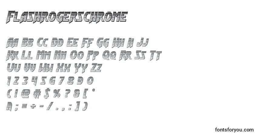 Flashrogerschrome Font – alphabet, numbers, special characters