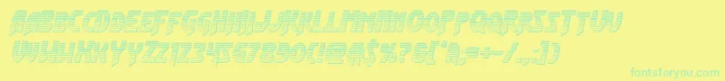 Czcionka Flashrogerschrome – zielone czcionki na żółtym tle