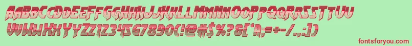 Flashrogerschrome-Schriftart – Rote Schriften auf grünem Hintergrund