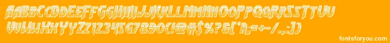 Flashrogerschrome-Schriftart – Weiße Schriften auf orangefarbenem Hintergrund