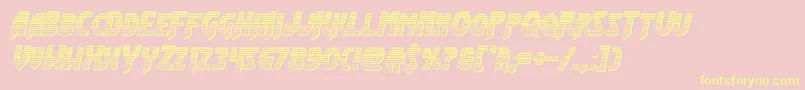 Flashrogerschrome-Schriftart – Gelbe Schriften auf rosa Hintergrund