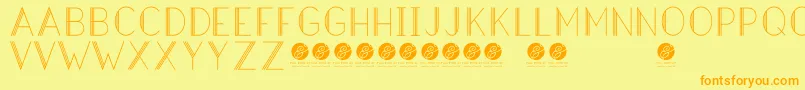 HazeldecolightRegular Font – Orange Fonts on Yellow Background