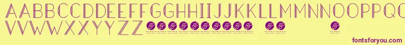 HazeldecolightRegular Font – Purple Fonts on Yellow Background
