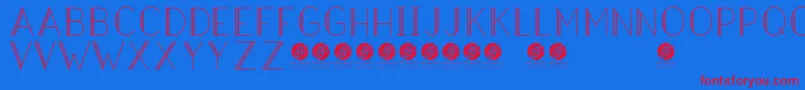 HazeldecolightRegular Font – Red Fonts on Blue Background