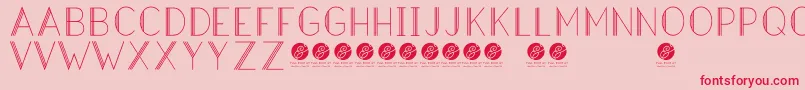 HazeldecolightRegular Font – Red Fonts on Pink Background