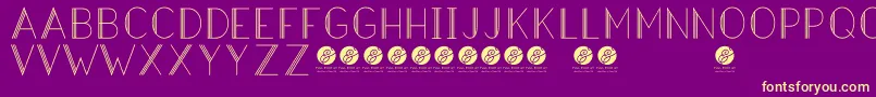 HazeldecolightRegular Font – Yellow Fonts on Purple Background