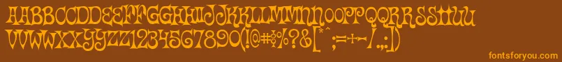 Happy Days Font – Orange Fonts on Brown Background