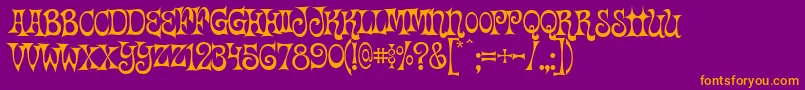 Happy Days Font – Orange Fonts on Purple Background