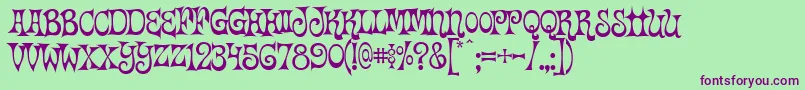 Happy Days Font – Purple Fonts on Green Background