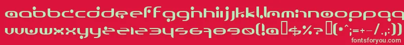 フォントOmicron – 赤い背景に緑の文字