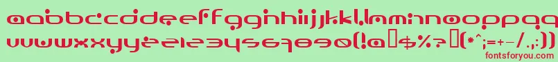 Omicron Font – Red Fonts on Green Background