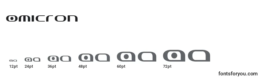 Размеры шрифта Omicron