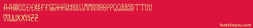Eleven Font – Yellow Fonts on Red Background