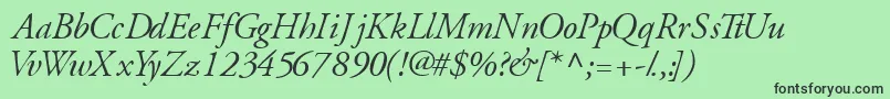 GaramondsskItalic Font – Black Fonts on Green Background