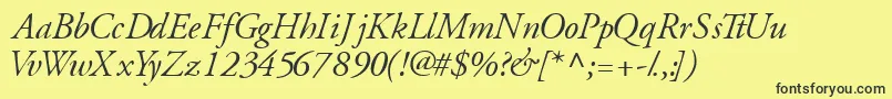 GaramondsskItalic Font – Black Fonts on Yellow Background