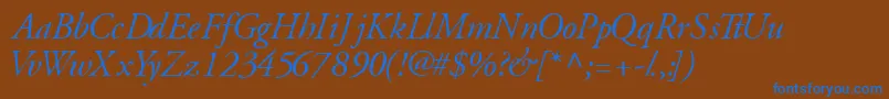GaramondsskItalic Font – Blue Fonts on Brown Background