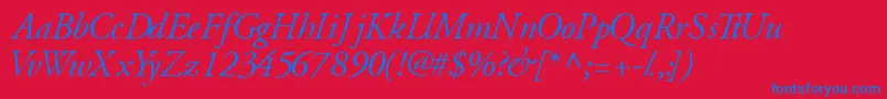 GaramondsskItalic Font – Blue Fonts on Red Background