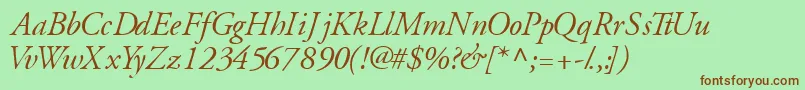 GaramondsskItalic Font – Brown Fonts on Green Background
