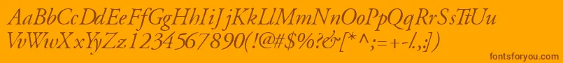 GaramondsskItalic Font – Brown Fonts on Orange Background