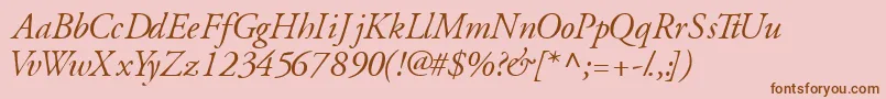 GaramondsskItalic Font – Brown Fonts on Pink Background