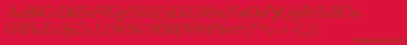 GaramondsskItalic Font – Brown Fonts on Red Background