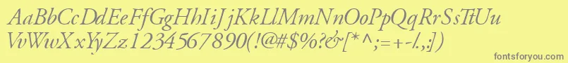 GaramondsskItalic Font – Gray Fonts on Yellow Background