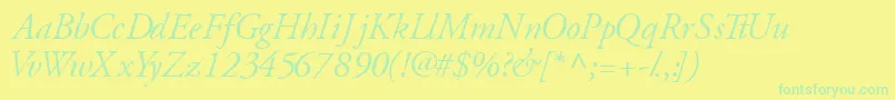 GaramondsskItalic Font – Green Fonts on Yellow Background