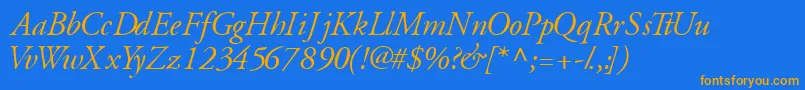 GaramondsskItalic Font – Orange Fonts on Blue Background