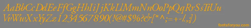 GaramondsskItalic Font – Orange Fonts on Gray Background