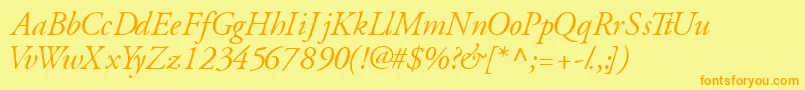 GaramondsskItalic Font – Orange Fonts on Yellow Background
