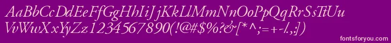 GaramondsskItalic Font – Pink Fonts on Purple Background
