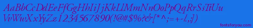 GaramondsskItalic Font – Purple Fonts on Blue Background