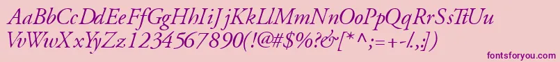 GaramondsskItalic Font – Purple Fonts on Pink Background