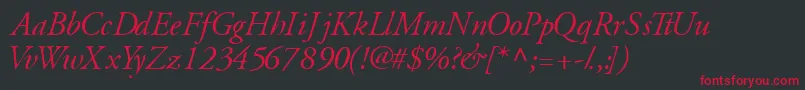 GaramondsskItalic Font – Red Fonts on Black Background